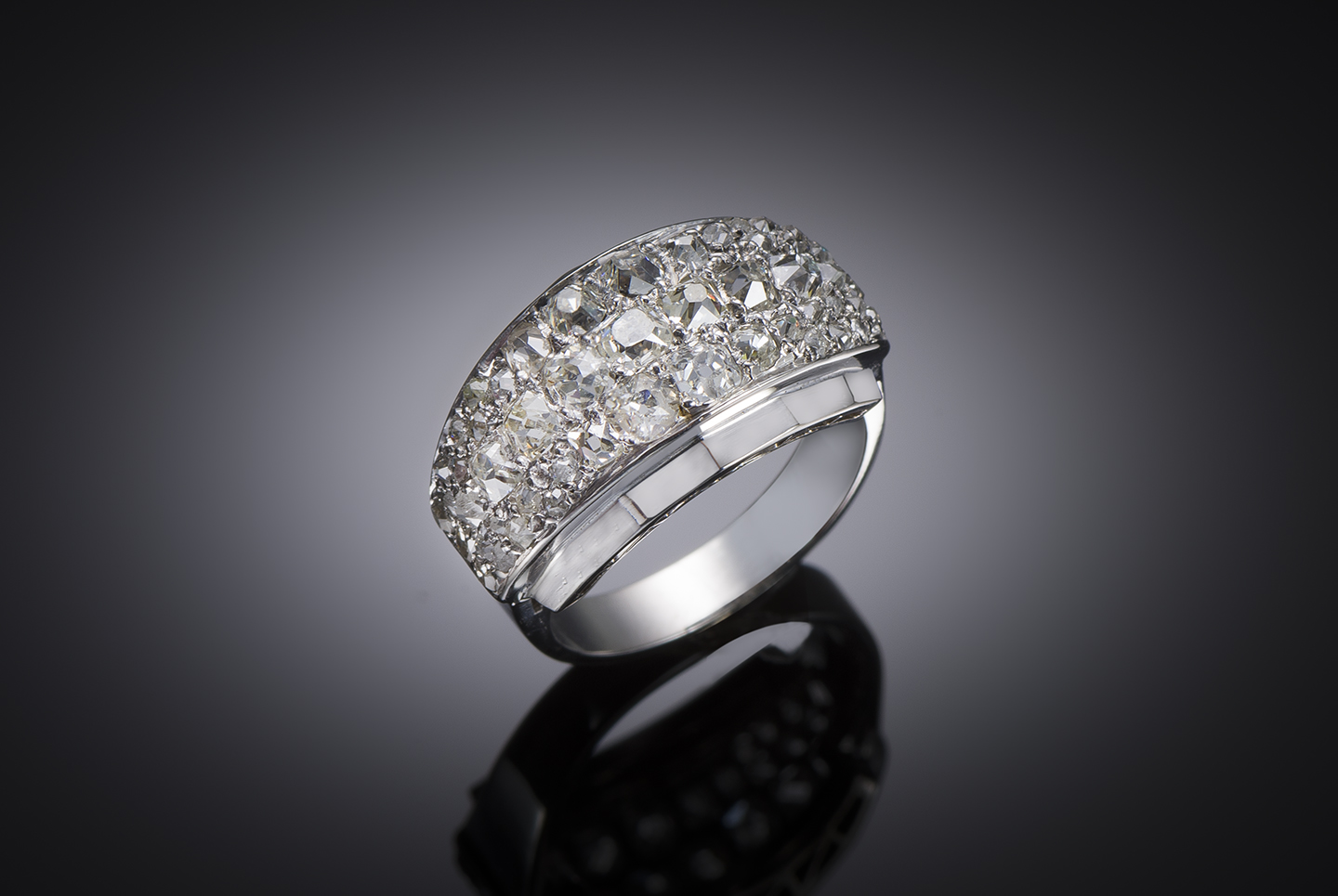 French Raymond Templier Art Deco diamond ring-1