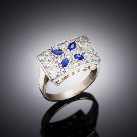 Early 20th century sapphire and diamond ring