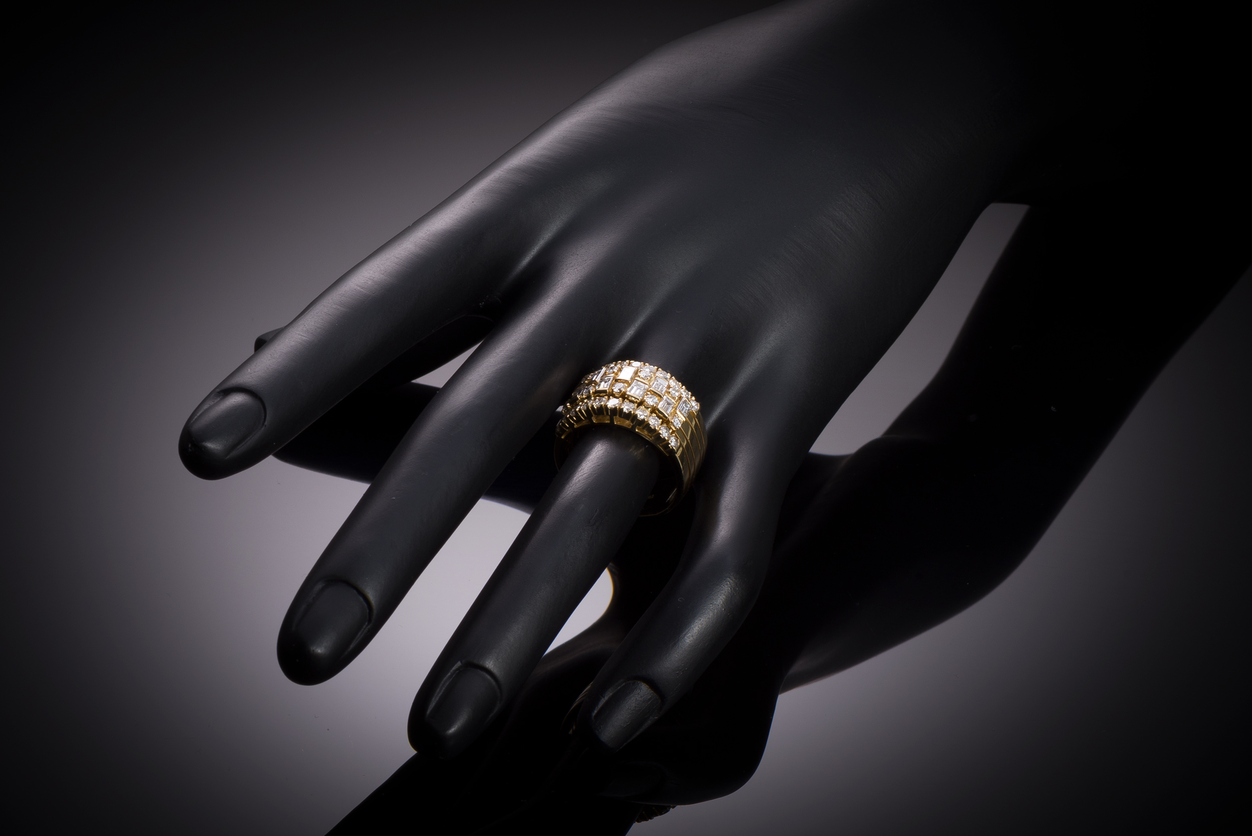 Damiani baguette and brilliant diamond ring (3.20 carats)-2