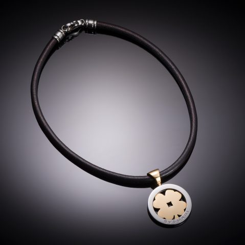 Bulgari yellow gold and steel necklace