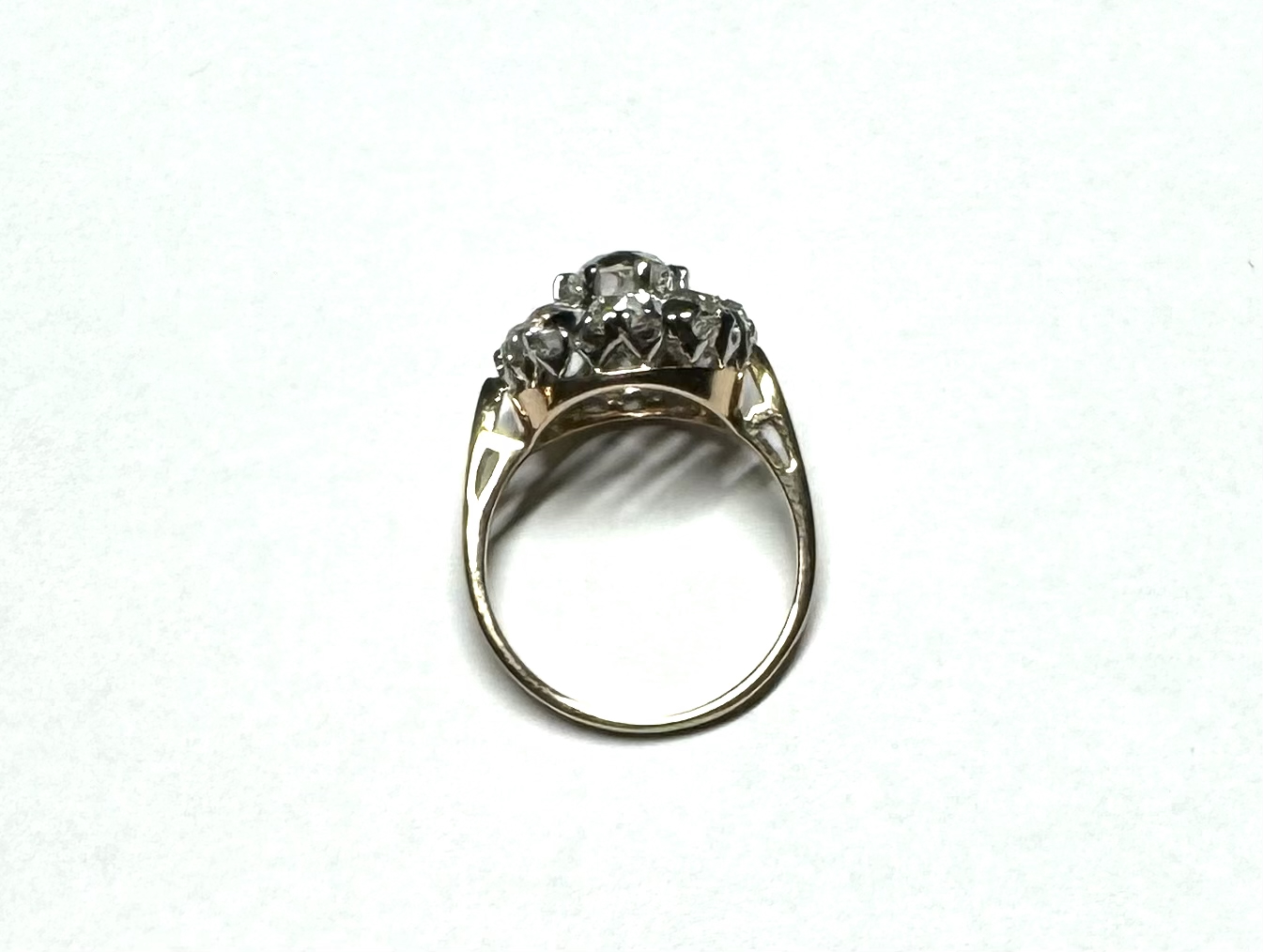 French ring circa 1900 old cut diamonds (1.70 carat)-2