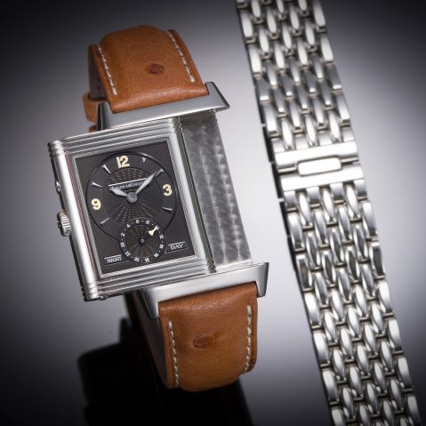 Jaeger-LeCoultre Reverso Duoface Night & Day watch with complementary steel bracelet