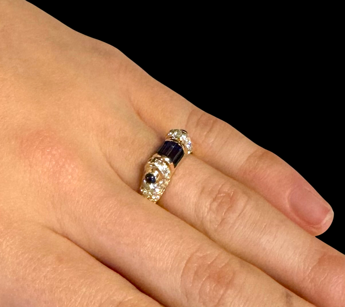 French Boucheron sapphire diamond ring-2