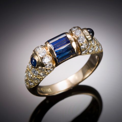 French Boucheron sapphire diamond ring