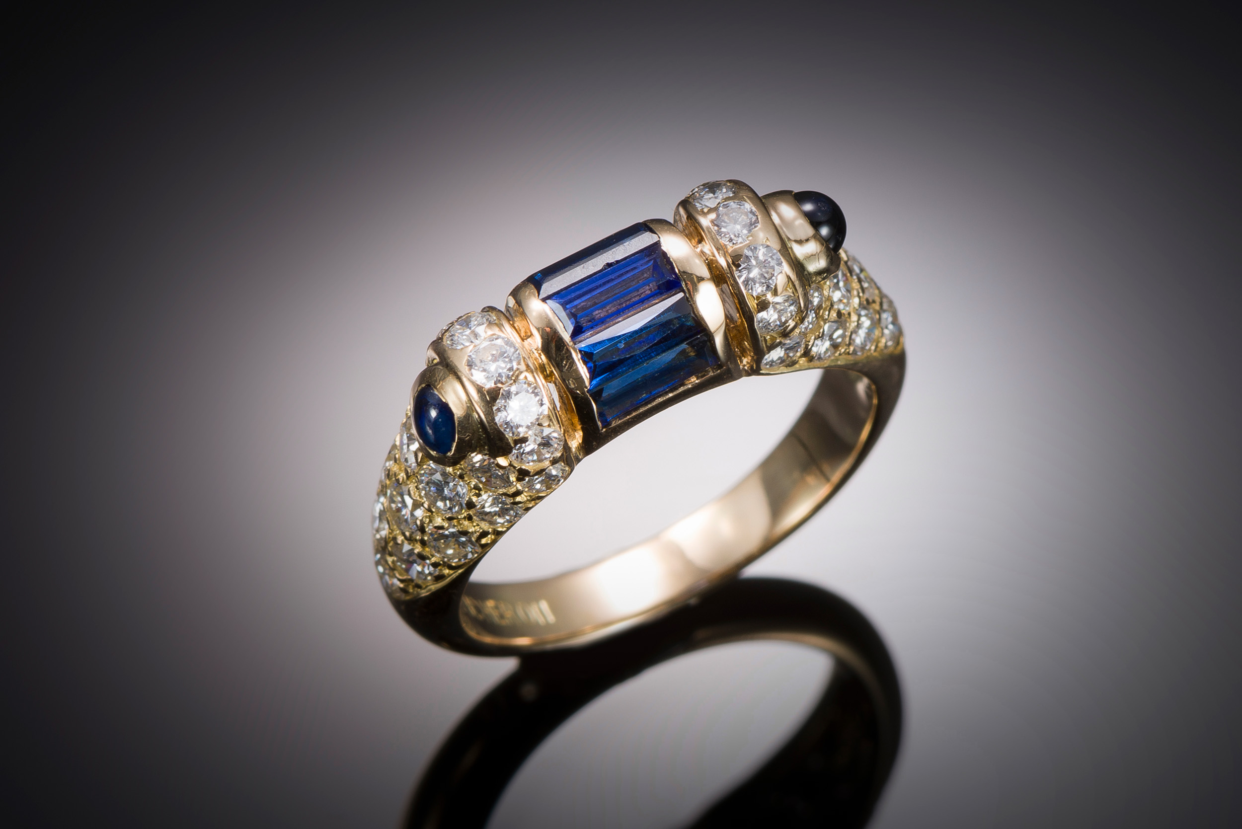 French Boucheron sapphire diamond ring-1