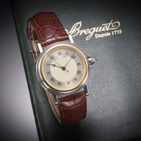 Breguet Marine automatic watch, gold and steel (original papers and box) – Serviced October 2024