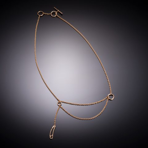Collier Hermès chaîne d’ancre en or rose