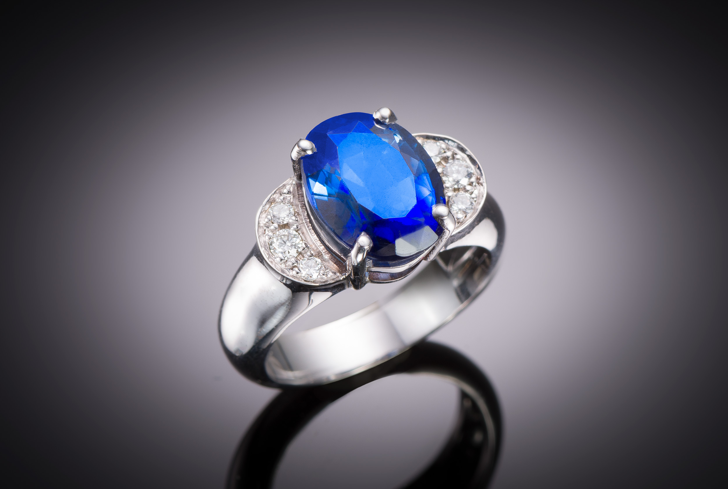 Bague occasion, tanzanite (5,20 carats) diamants-1