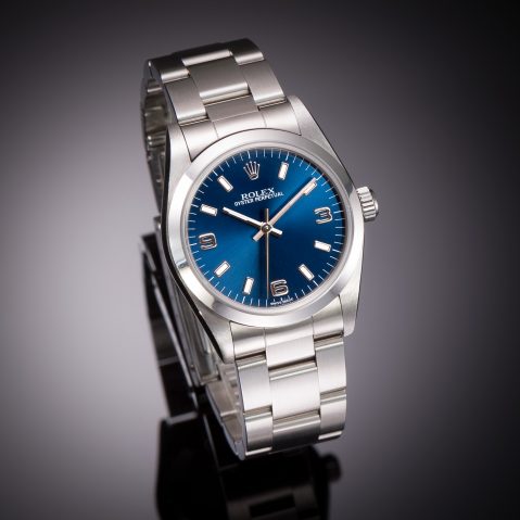 Montre Rolex Oyster Perpetual lady cadran bleu 31 mm