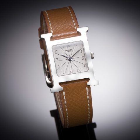 Montre Hermès Heure H bracelet cuir