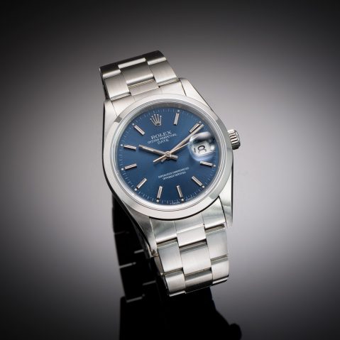 Montre Rolex Oyster Perpetual Date cadran bleu (full set) – Révision janvier 2025